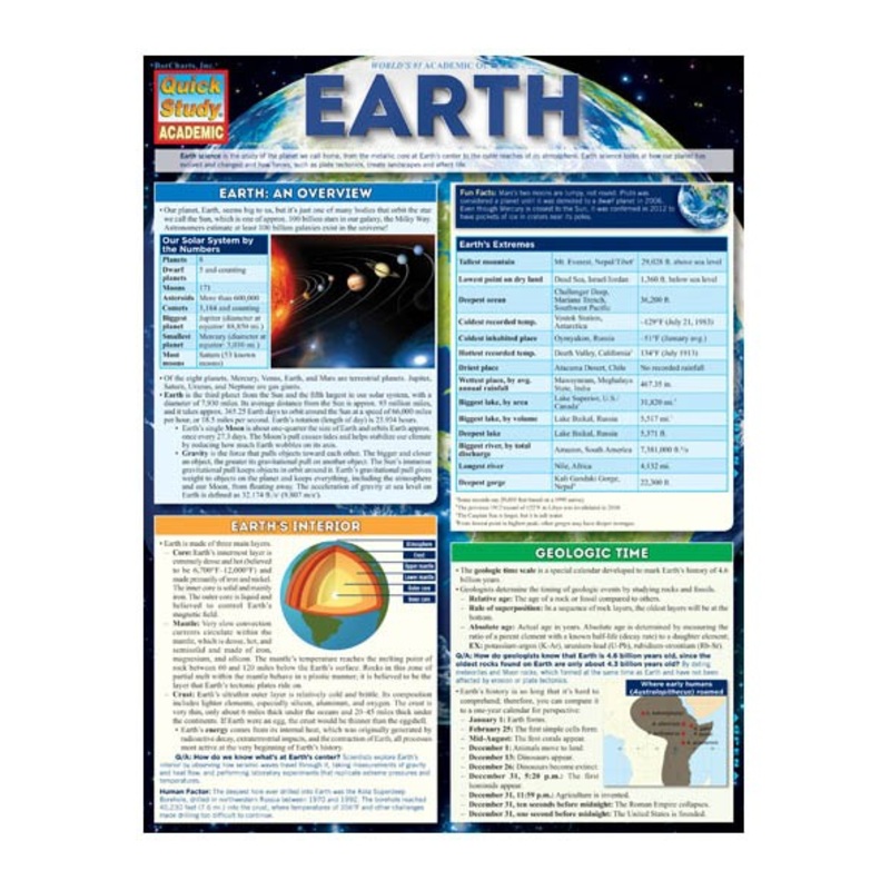 QuickStudy Earth Laminated Study Guide