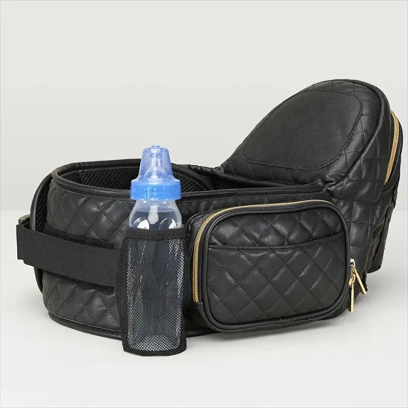 Vegan Leather Hip Seat Baby Carrier – Black