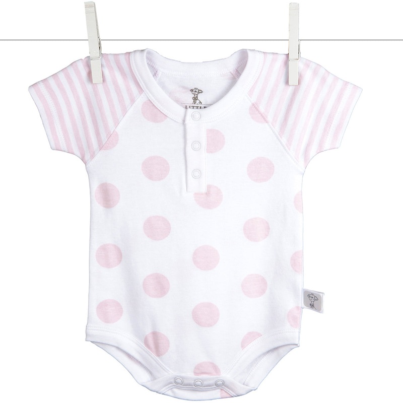Little Giraffe Lollipop Henley Bodysuit in Pink – 0 to 3 Months