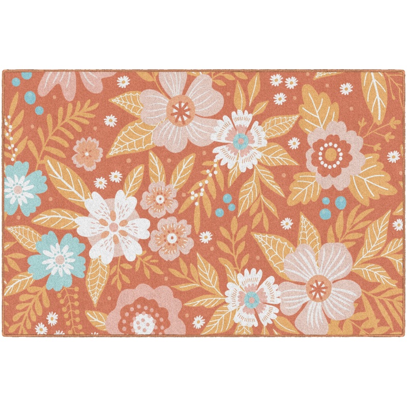 Good Vibes Floral Rug By Schoolgirl Style