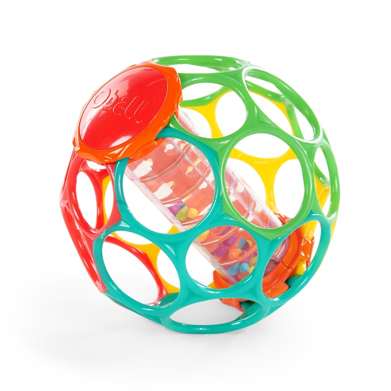 Oball Easy Grasp Rollin’ Rainstick Rattle Cause & Effect Infant Toy, 6″