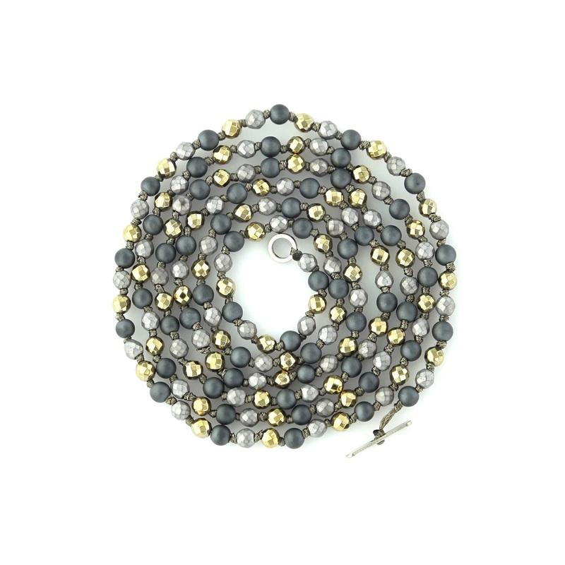 OMG Blings Hematite + Gold Necklace