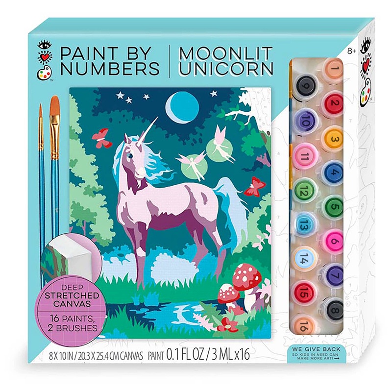Bright Stripes iHeartArt Paint By Numbers Moonlit Unicorn