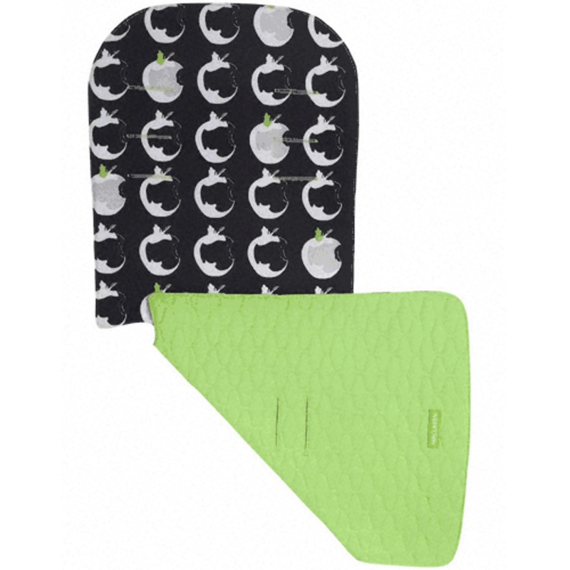 Maclaren Universal Reversible Seat Liner in Mod Apples Black/ Pea Green