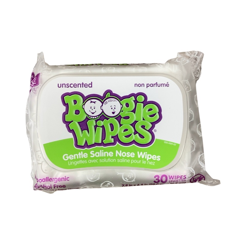 Boogie Wipes Gentle Saline Nose Wipes, 30 Count