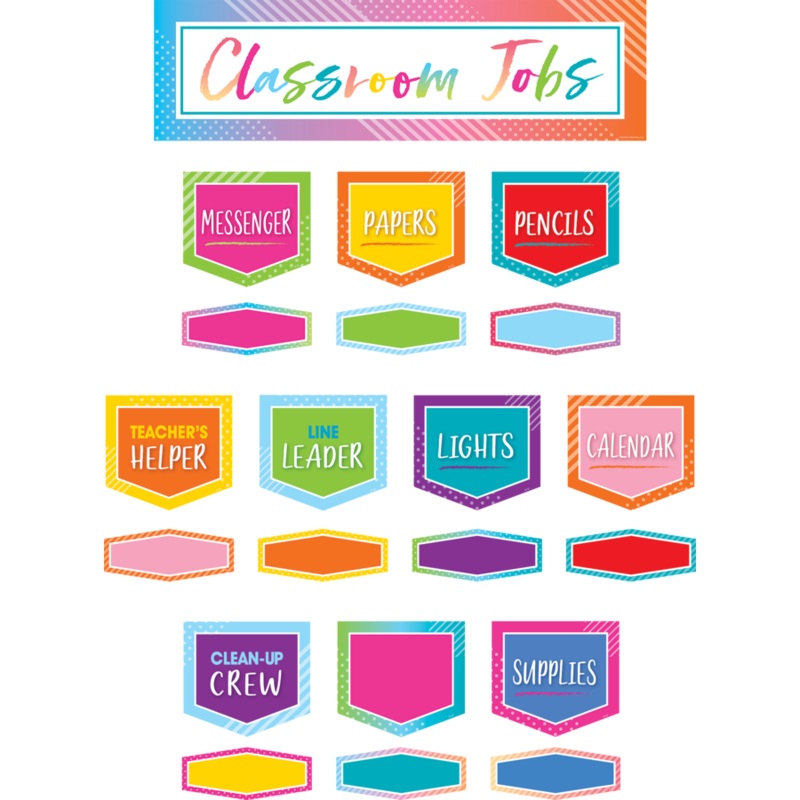 Colorful Vibes Classroom Jobs Mini Bulletin Board(C)