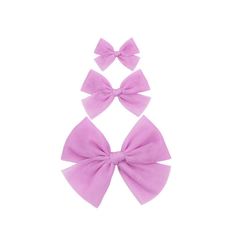 Tulle Bow – Orchid Clip