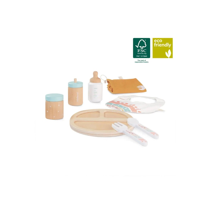 Miniland Doll Wooden Feeding Set