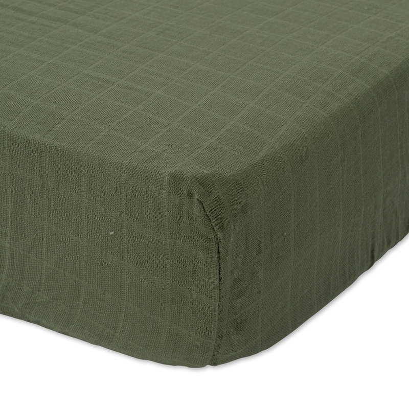 Little Unicorn Cotton Muslin Fitted Crib Sheet – Fern