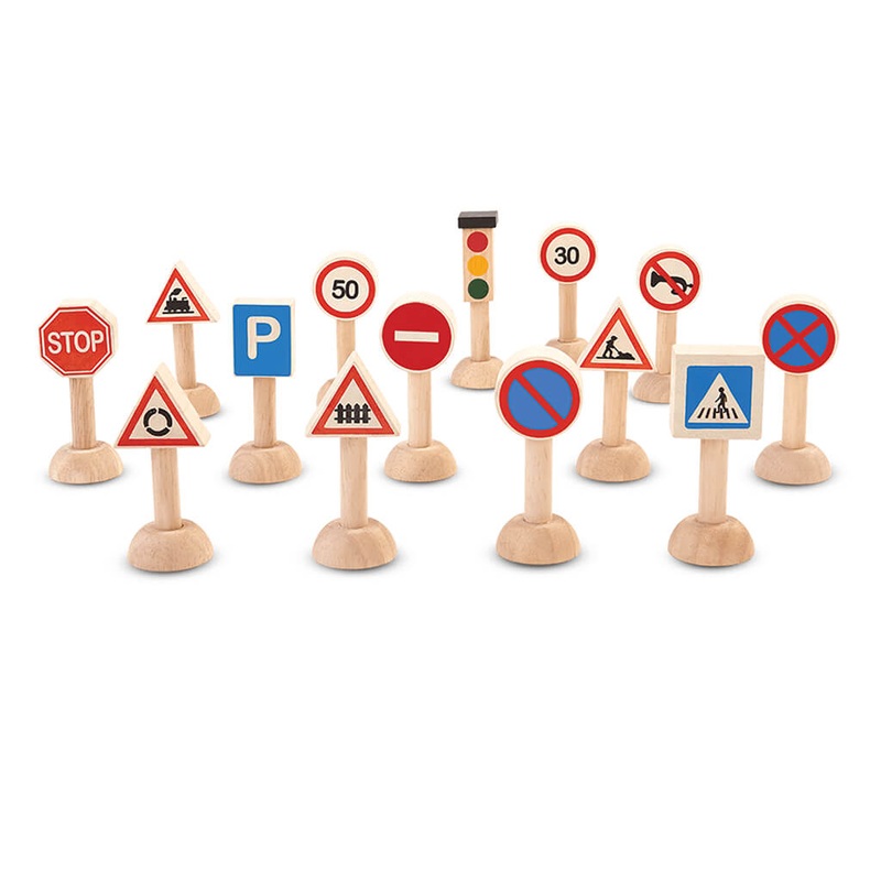 Set of Traffic Signs and Lights
