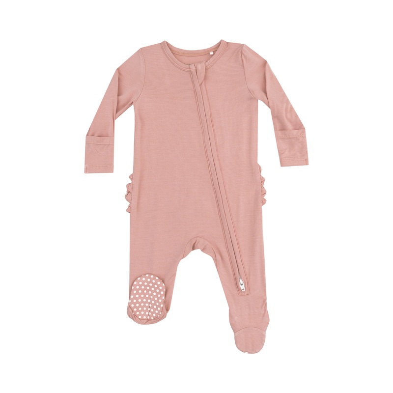 2 Way Ruffle Back Zipper Footie – Mellow Rose