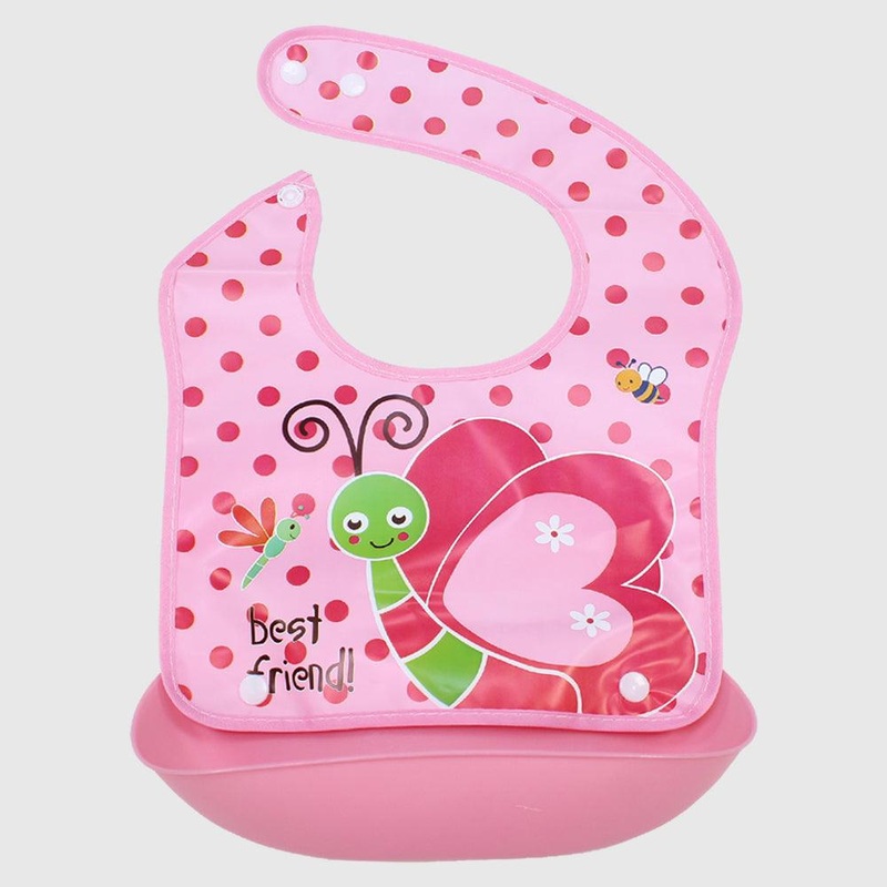 Butterfly Bib With Silicone Pocket