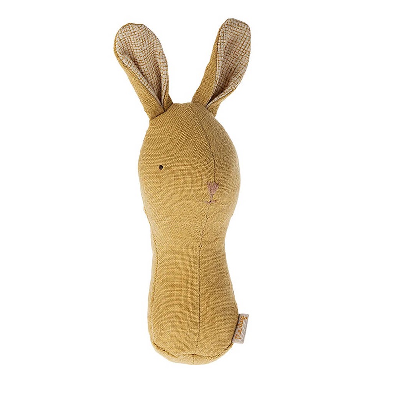 Lullaby Bunny Rattle Dusty Yellow