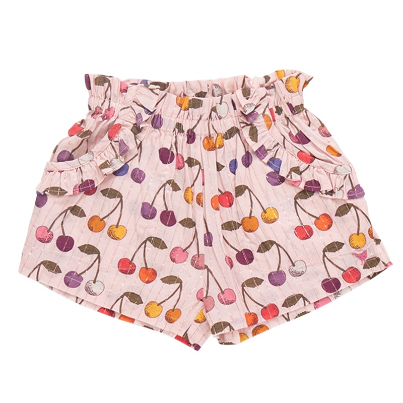 Pink Chicken Ruffle Theodore Shorts – Cloud Pink Cherry