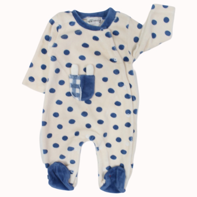 Polka Dots Long-Sleeved Baby Footie