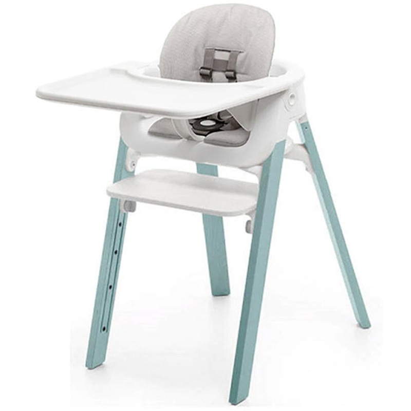 Stokke Steps Complete High Chair – White/Aqua/Grey