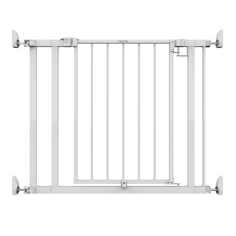 The Doorway 37W Series Pet and Baby Gate with Quad-Cam Lock, Openings from 30″-37″ Wide – White