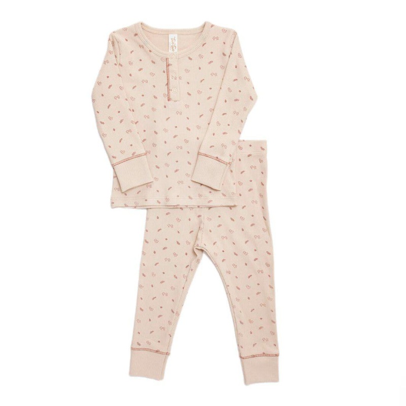 Tun Tun (Peru) – Pima Cotton Henley Top Set – Little Mushrooms