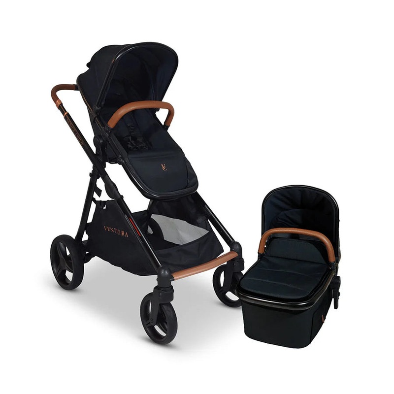 Venice Child Ventura Single to Double Sit-And-Stand Tandem Stroller with Bassinet