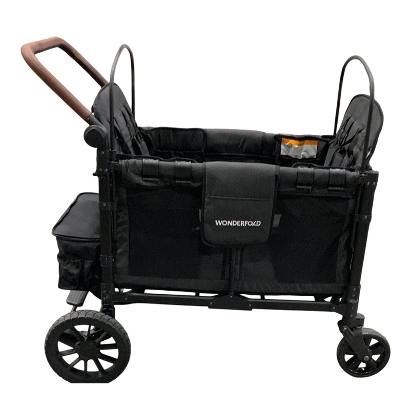 Wonderfold W4 Luxe Quad Stroller Wagon, 2023, Charcoal Grey with Black Frame