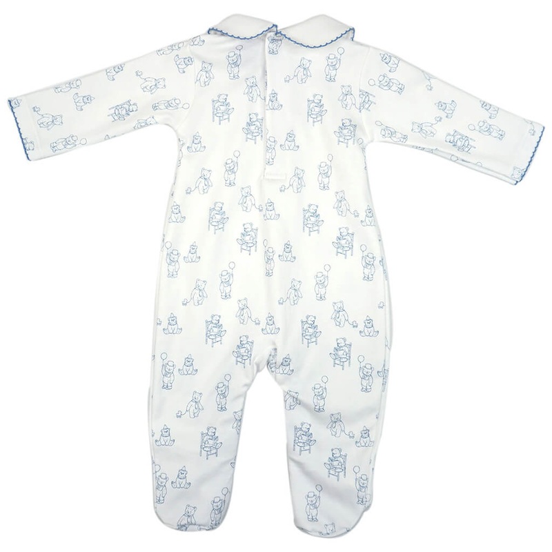 Bears Pima Cotton Footie Pajamas Blue