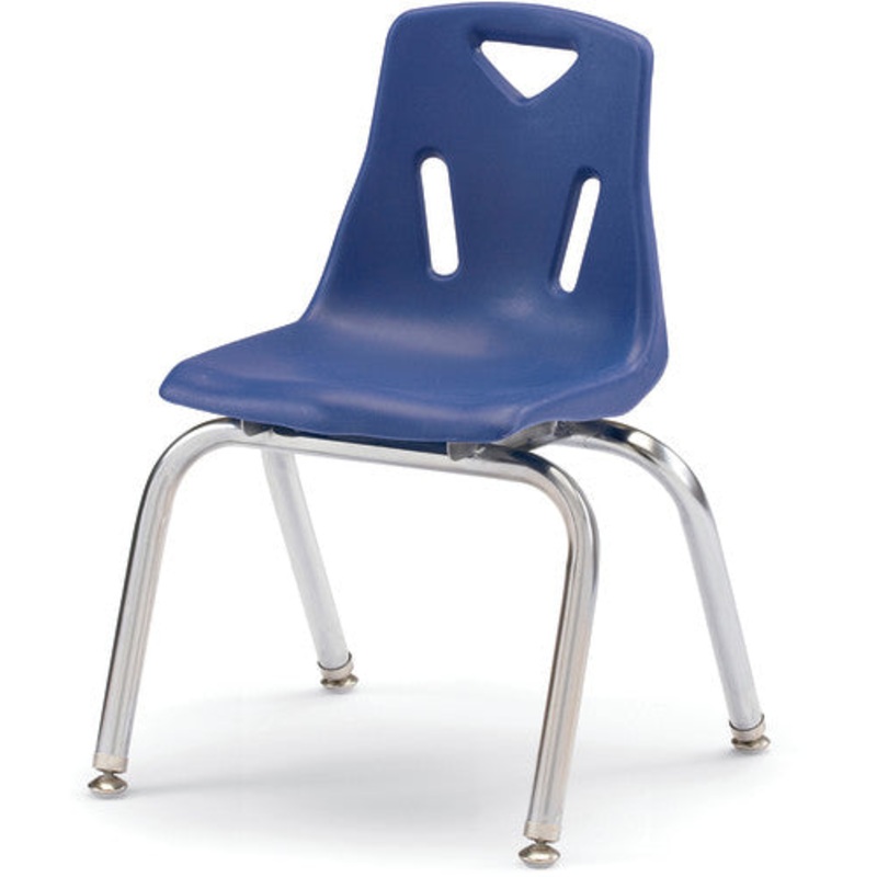 Berries Stacking Chair with Chrome-Plated Legs – 14″ Ht – Blue