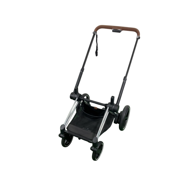 Cybex E-PRIAM Stroller Frame Only, Chrome With Black Details, with Battery