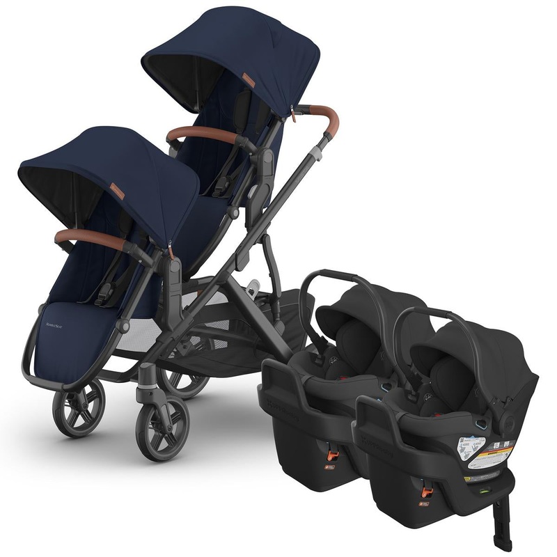 UPPAbaby Vista V3 Twin Stroller with RumbleSeat V3 + Aria Travel System Bundle – Noa / Jake