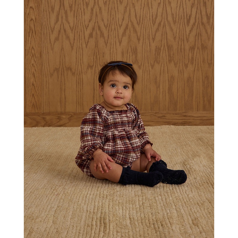 Adelaide Romper – Burgundy Plaid