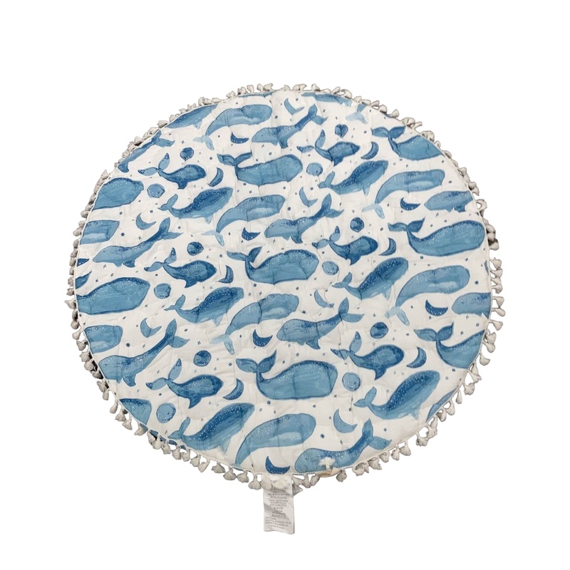 Crane Baby Cotton Quilted Play Mat, Caspian (Whale)