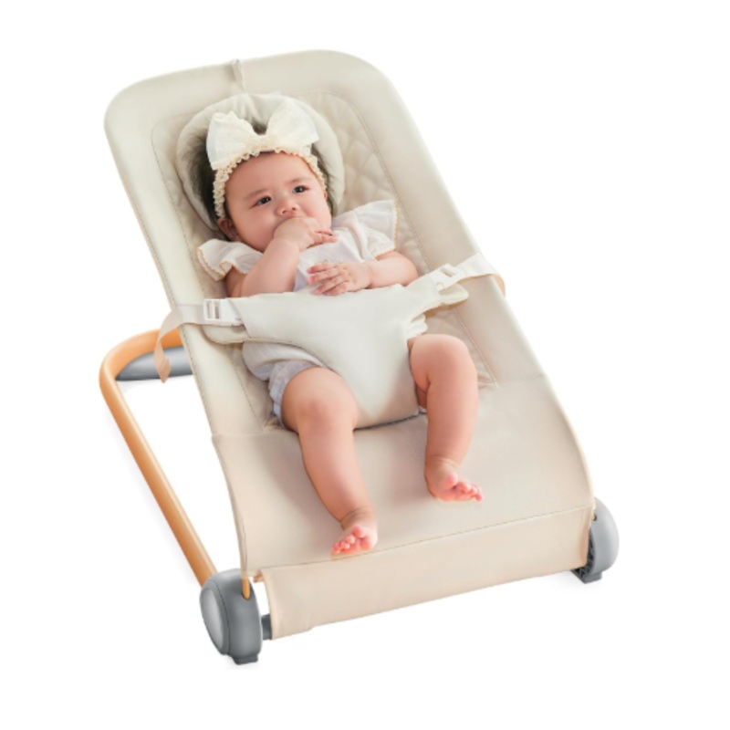 Flying Fish Portable Baby Bouncer Seat, Beige
