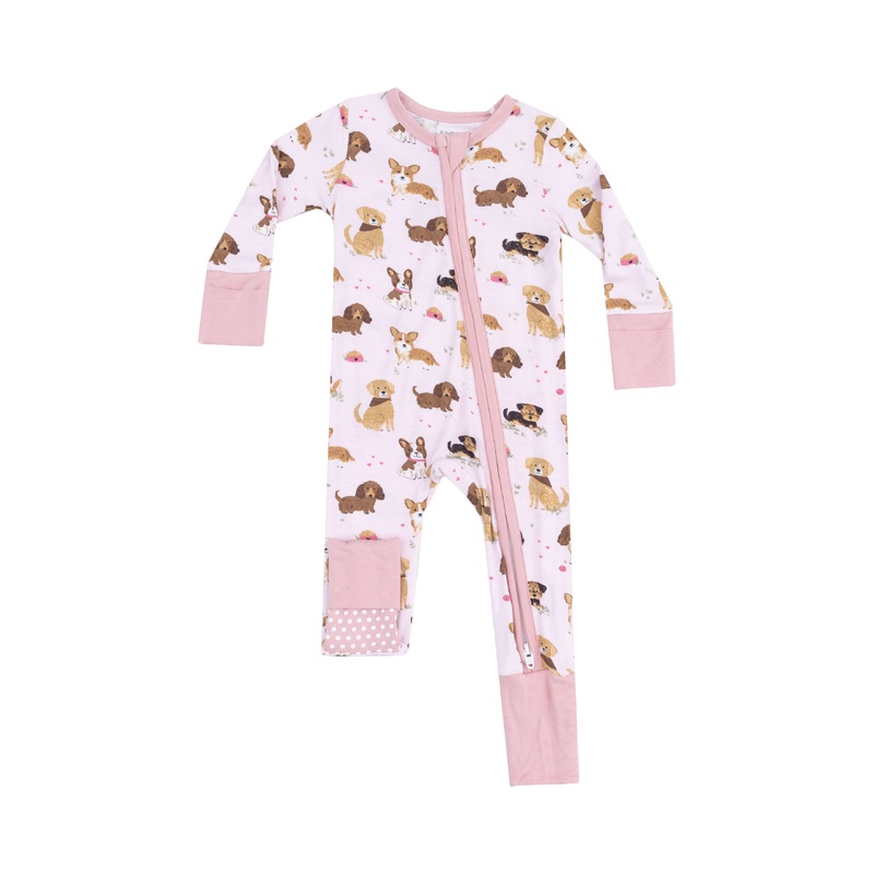 2 Way Zipper Romper – Best Friend Dogs Pink