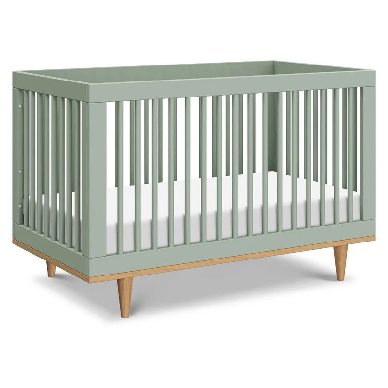 DaVinci Marley 3-In-1 Convertible Crib – Light Sage/Honey