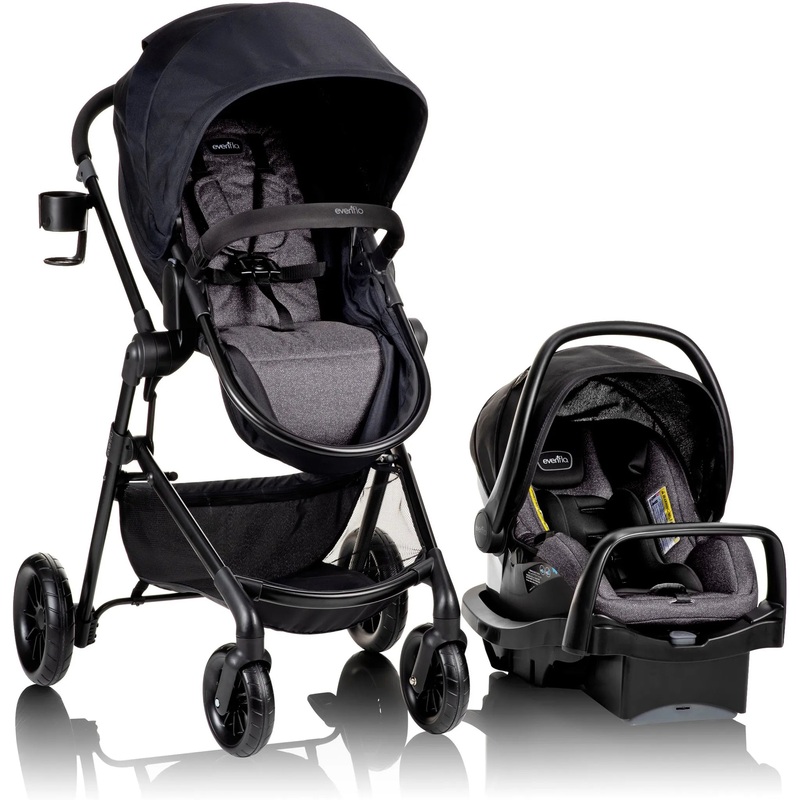 Pivot Modular Travel System with SafeMax Infant Car Seat with Anti-Rebound Bar – Casual Gray