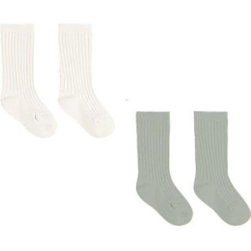 Quincy Mae Socks Set || Natural, Sage