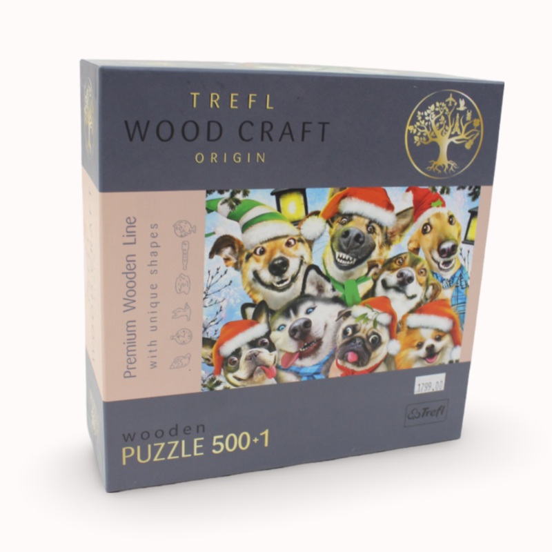 Trefl Festive Dogs Wooden Puzzle – 500+1 Pcs