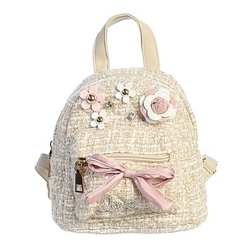 Tweed Kids Backpack Nude