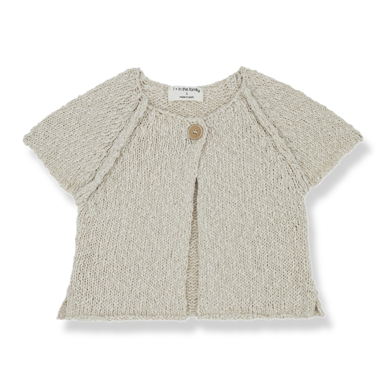 1+ In The Family – Knit Cotton + Linen Cap Sleeve Cardigan – Natural