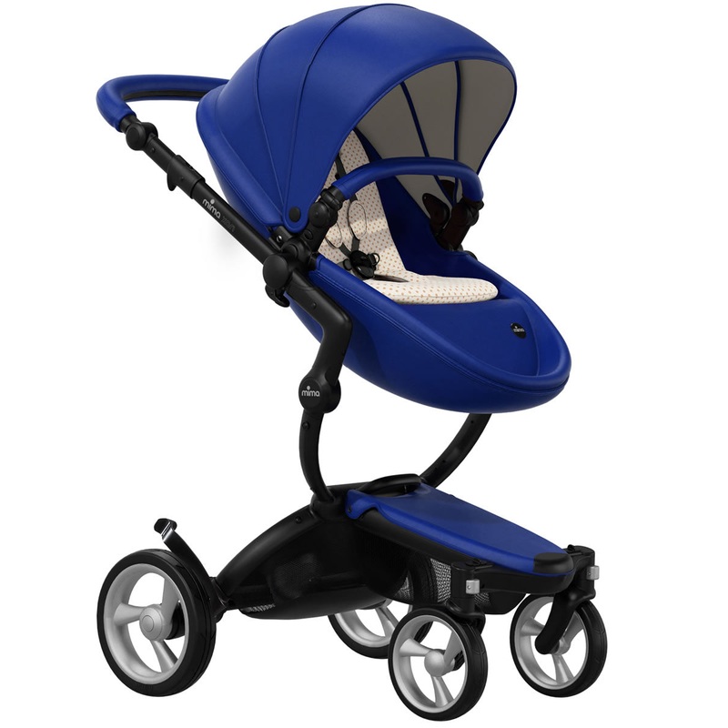 Mima Xari Complete Stroller, Black – Royal Blue / Sandy Beige