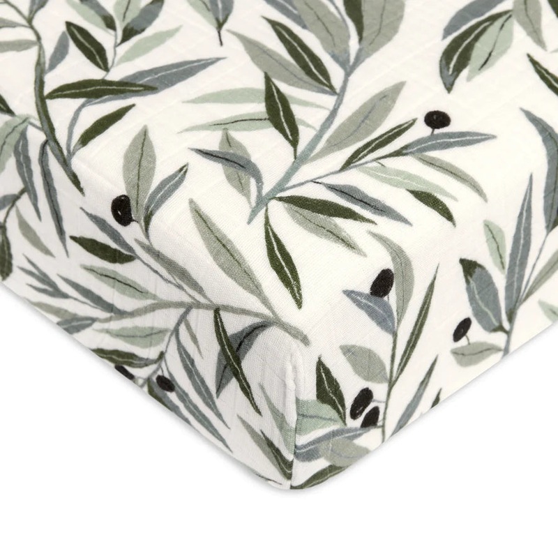 Muslin Crib Sheet – Olive Branches