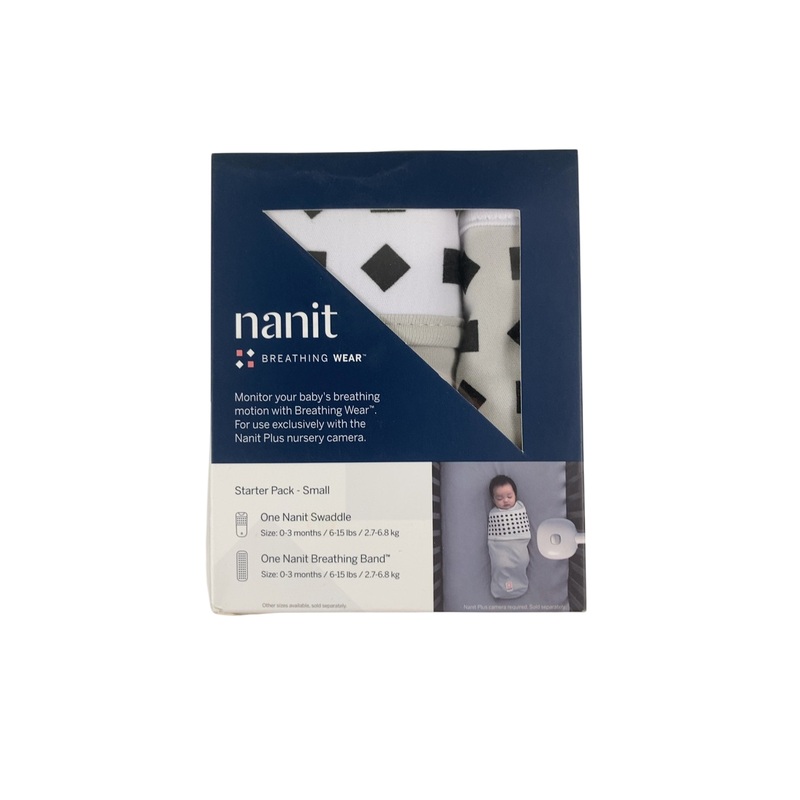 Nanit Breathing Wear Starter Pack, Pebble Grey, Small 0-3 months