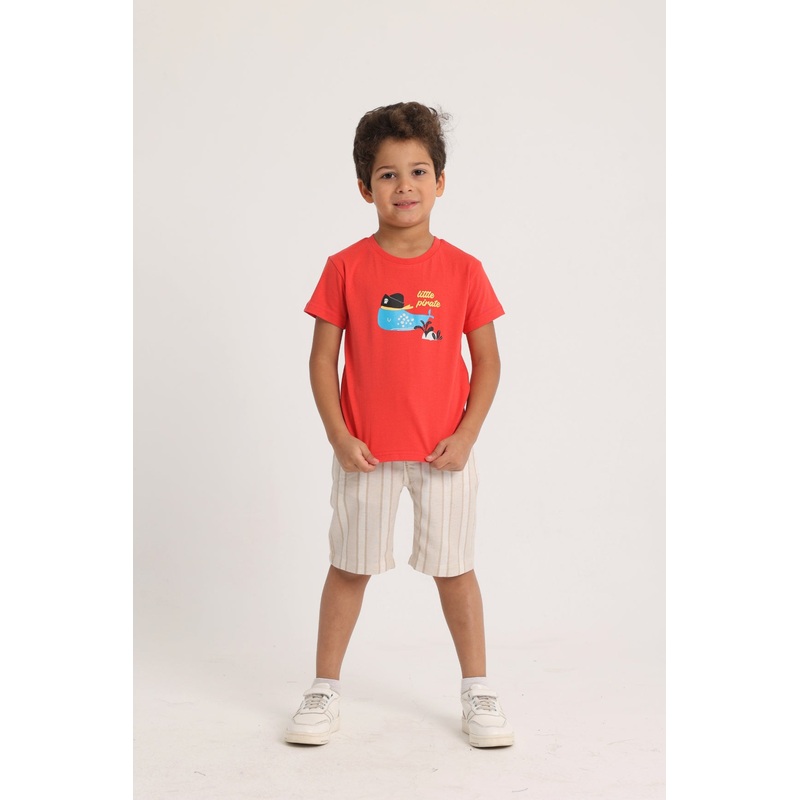 Baby Boys Short-Sleeved T-Shirt  Red Little Pirate