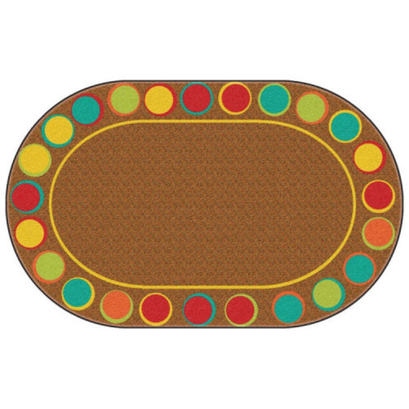 Sitting Spots Rug, 7’6″ x 12′ Oval, Muted