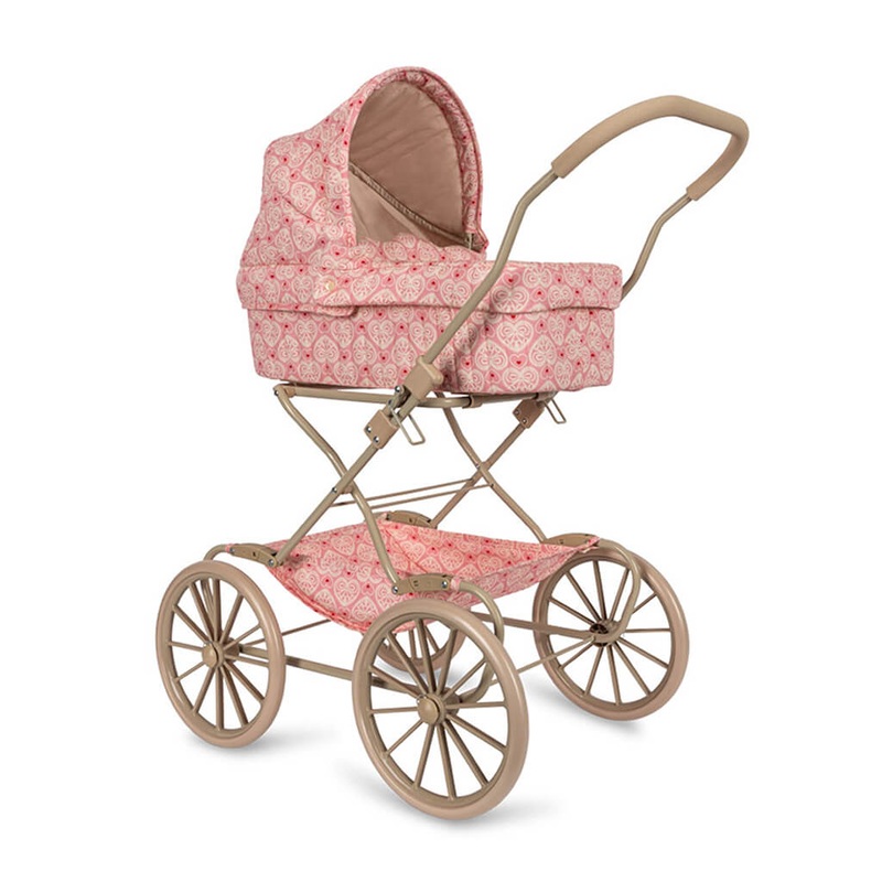 Doll Pram Lacy Pink