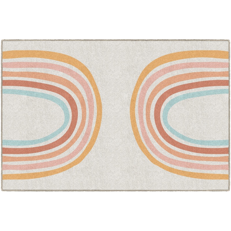 Good Vibes with Retro Rainbows Rug By Schoolgirl Style