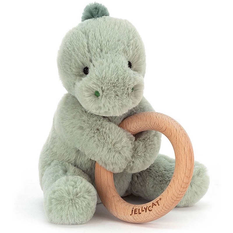 Jellycat Puffles Dino Wooden Ring Toy