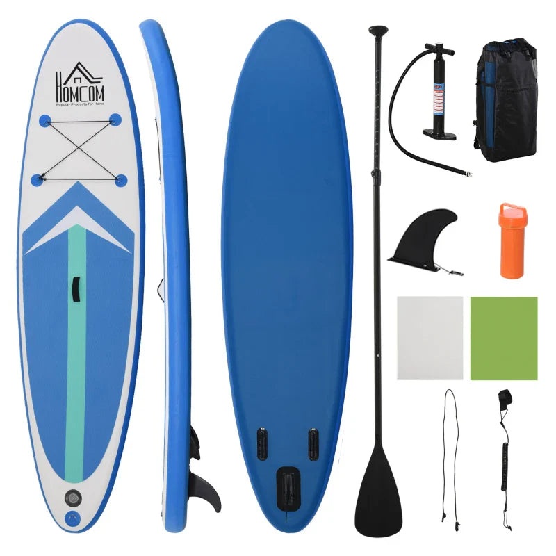 Soozier Inflatable Stand Up Paddle Board Ultra-Light Yoga SUP with Non-Slip Deck Pad, Premium Accessories, Waterproof Bag, Safety Leash and Hand Pump for Surfing, Blue