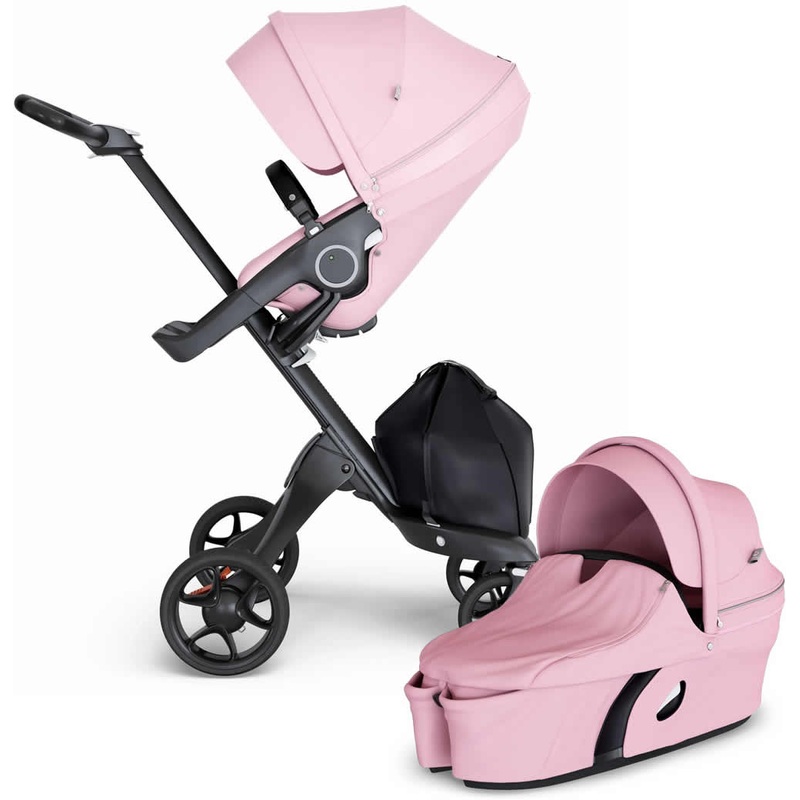 Stokke Xplory 6 Stroller & Carrycot – Lotus Pink/Black/Black