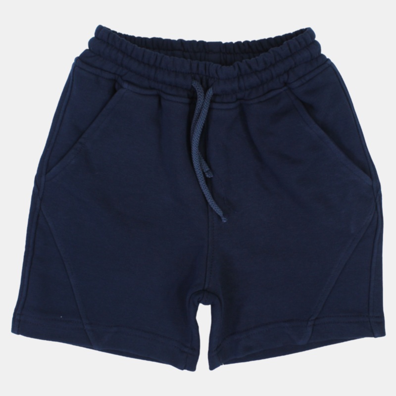 Unisex Navy Cotton Shorts