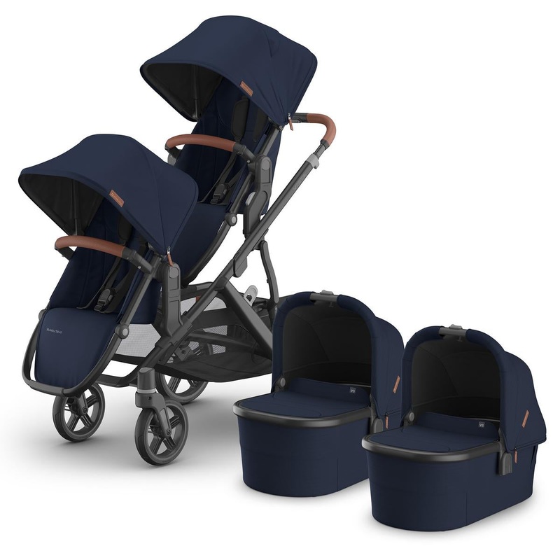 UPPAbaby Vista V3 Twin Stroller with RumbleSeat V3 + Bassinet Bundle – Noa